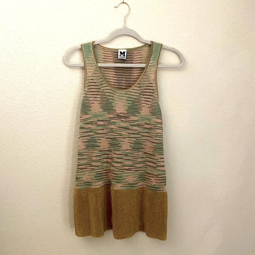 Missoni Knit & Metallic Long Tunic Tank